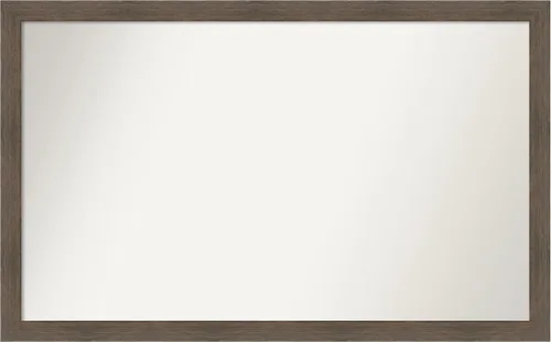 Miniatura 432 de Amanti Art Espejo de pared personalizado no biselado (24 x 27 pulgadas), marco estrecho de nogal chipre - varios tamaños personalizados - Espejo