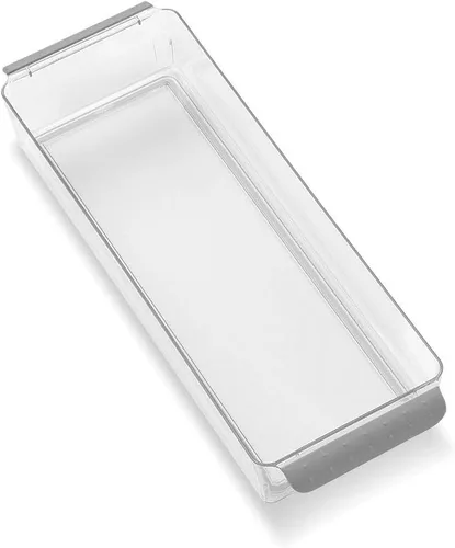 madesmart Contenedor de nevera largo de alta calidad, organizador para productos, quesos, carnes y artículos de delicatessen, área de etiquetas de