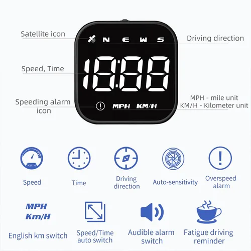 Miniatura 3 de wiiyii G4S - Velocímetro digital GPS, pantalla frontal para automóvil HUD con velocidad digital en MPH KPH, universal para automóviles, camiones