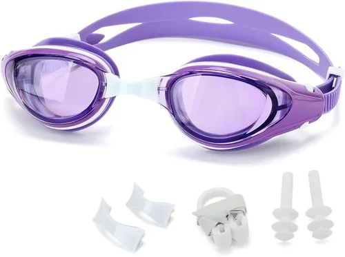 Miniatura 9 de WAVE Gafas de natación miope, gafas de natación miopes para adultos y jóvenes, marco de silicona cómodo con protección UV antivaho Azul Aqua