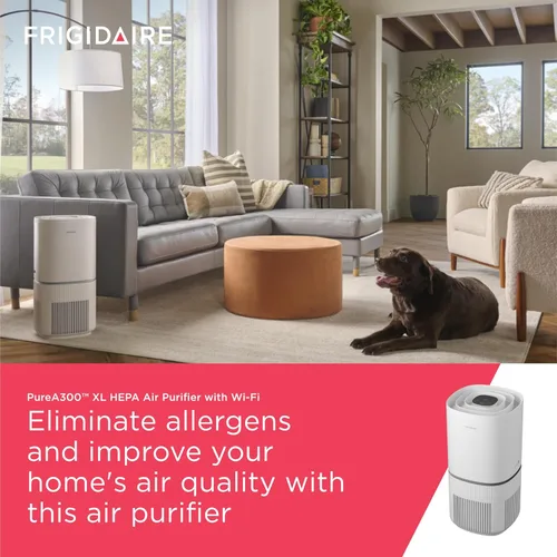 Miniatura 2 de Frigidaire PureA300 XL purificador de aire HEPA con Wi-Fi para habitaciones grandes, cubre hasta 1,685 pies cuadrados, filtración de 3 etapas