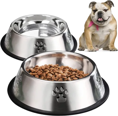 Miniatura 9 de YUDANSI 2 cuencos de acero inoxidable para perros, platos de alimentación para perros, cuencos de comida con base de goma, comedero para mascotas