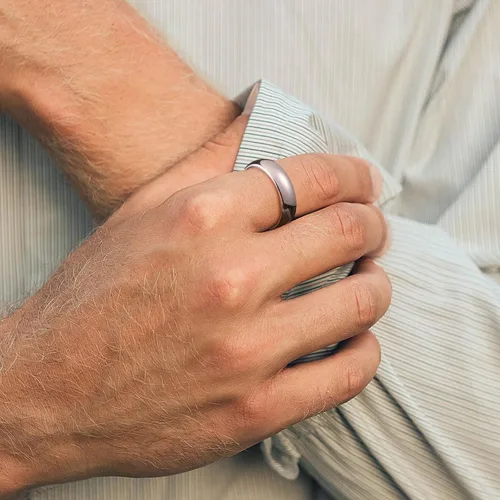 Miniatura 34 de King Will Alianza de boda de carburo de tungsteno para hombres y mujeres, anillos de promesa para parejas abovedados de alto pulido