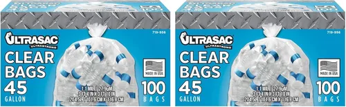 Miniatura 6 de Ultrasac - Bolsa de reciclaje, 33 galones, 0.9 mil, 33 x 38 pulgadas, azul translúcido, 50 unidades con lazos