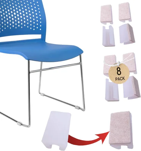 Miniatura 8 de Tapas rectangulares en forma de U para patas de silla con almohadillas de fieltro, protector de pies de muebles se desliza suavemente, sin arañazos