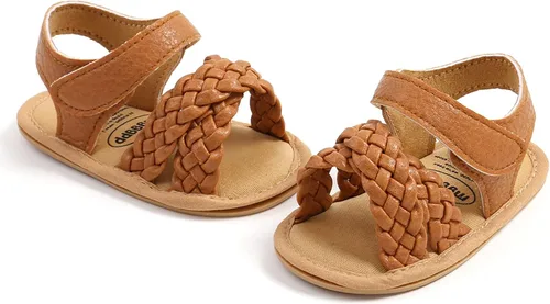 Miniatura 5 de SOFMUO Sandalias brillantes con lazo para bebés, niñas y niños, suela de goma antideslizante y suave de primera calidad, zapatos de verano
