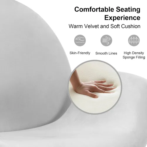 Miniatura 6 de Silla de escritorio de terciopelo, moderna silla de oficina en casa con altura ajustable giratoria para computadora ejecutiva con almohada, sillón