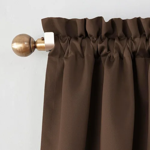 Miniatura 2 de Sun Zero Barrow - Cortina de bolsillo con cortinero para barra, par de paneles, para eficiencia energética 2-Chocolate