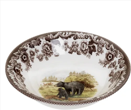 Miniatura 13 de Spode Woodland American Wildlife Ascot - Cuenco para cereales, diseño de bisonte, cuenco de loza fina de 8 pulgadas para cereales, ensaladas
