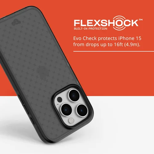 Miniatura 4 de Tech21 Evo Check - Funda para iPhone 15 Pro, protección contra impactos, color ahumado/negro