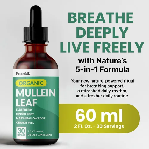 Miniatura 2 de Gotas de gordolobo 5 en 1 para pulmones y bronquiales, apoyo respiratorio para la salud pulmonar con extracto de hoja de gordolobo para pulmones