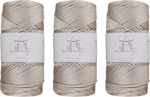 Miniatura 43 de Makromecity, Cordón de macramé de poliéster de 2 mm x 38 m (125 yardas) 2 mm de polipropileno, cordón de macramé para crochet, bolsas de macramé