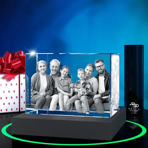 Miniatura 24 de ArtPix - Foto de cristal 3D, regalos personalizados para papá, mujeres, esposa, abuelo, gran regalo personalizado con tu propia foto, grabado en 3D