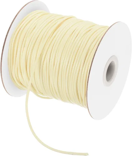 Miniatura 22 de MECCANIXITY Cordón encerado de poliéster encerado de 0.020 in, cuerda de cera de 175 yardas para hacer pulseras, collares, cuentas, joyería y Negro