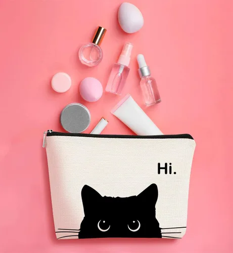 Miniatura 7 de Regalos de Gatos - Pequeña bolsa de maquillaje, bolsa de cosméticos para amantes de los gatos, bolsa de maquillaje para adolescentes y mujeres, cat 1