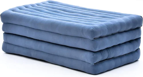 Miniatura 14 de Leewadee - Colchón tailandés plegable grande, 82 x 46 x 3 pulgadas, cama de invitados, cama triple plegable, cojín de masaje tailandés TV asiento