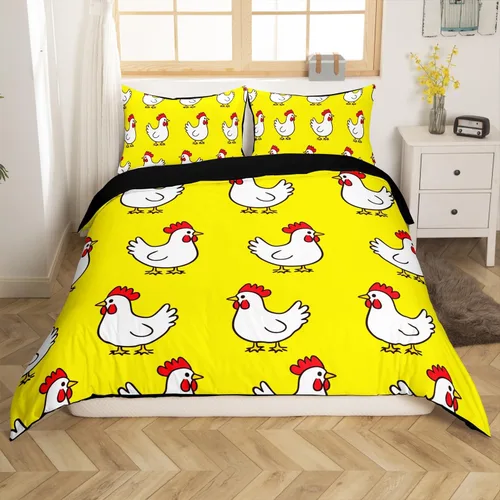 Miniatura 24 de Erosebridal Funda de edredón para niños y niñas, diseño de pato amarillo, diseño de patos de dibujos animados, juego de ropa de cama de animales