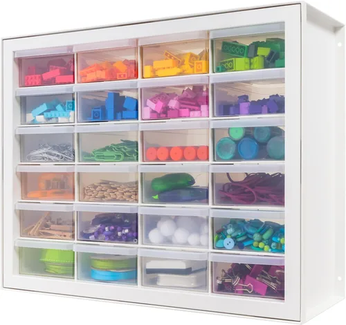 Miniatura 17 de IRIS USA Cajones de almacenamiento pequeños de plástico, 10 cajones - 2 paquetes, caja de herramientas para maestros apilable, organizador de piezas