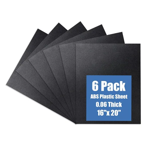 Miniatura 20 de Kinlink - Lámina de plástico ABS negra de 8" x 12" x 0.04" flexible, moldeable, con alta resistencia al impacto y alta resistencia a la tracción