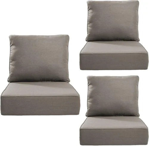 Miniatura 103 de Rilyson Cojines de patio para muebles de exterior, 22 x 24 pulgadas, respaldo alto y asiento profundo, cojín de exterior para sillas de patio, sofá