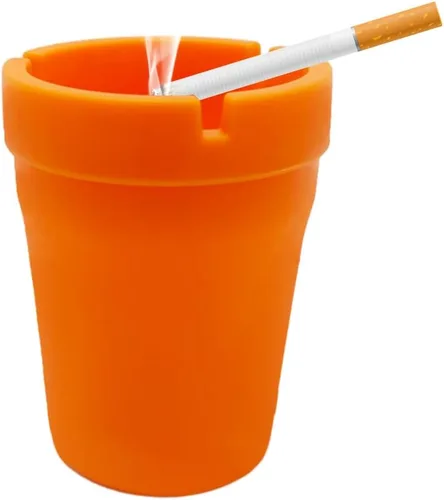 Miniatura 10 de Ohleats Cenicero de automóvil, sin humo, a prueba de olores, resistente al viento, autoextinguible, mini cubo de basura portátil para cigarrillos