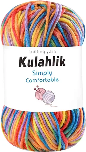 Miniatura 39 de 50g (1x50g) Hilo Acrílico para Crochet y Tejido, Hilo Degradado Colorido, 1 Rollo de Madejas, Hilo Acrílico Multicolor, Perfecto para Proyectos