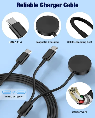 Miniatura 4 de Cargador de reloj Samsung de 25 W, carga rápida, 2 en 1 Samsung Galaxy Watch y cable de cargador de teléfono de 3 pies para Galaxy Watch 8/8