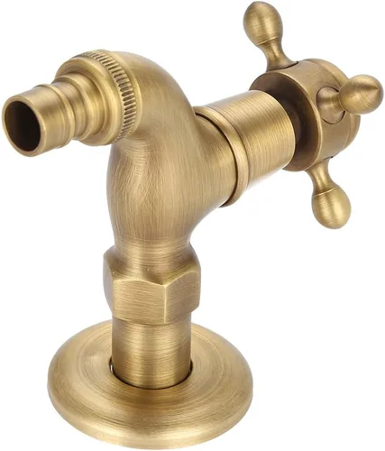 Miniatura 8 de Grifo de lavadora antiguo de cobre puro cepillado a mano clásico europeo para lavadora grifo de agua montado en la pared (2#)