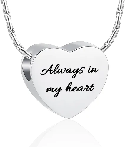 Miniatura 29 de constantlife Joyería de cremación para cenizas – Colgante de corazón conmemorativo collar de urna conmemorativa soporte para cenizas de acero