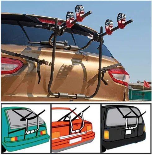 Miniatura 2 de Blueshyhall - Portabicicletas para maletero, Soporte para bicicleta para SUV y coche, resistente, para 2 bicicletas
