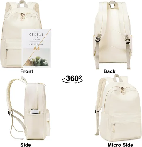 Miniatura 6 de BLUBOON Mochila escolar de lona, mochila escolar para adolescentes y niñas, escuela secundaria (Water Bule 3 en 1)