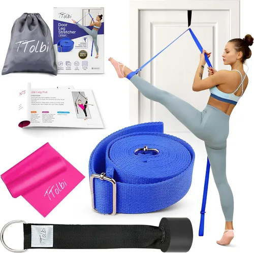 Miniatura 10 de TTolbi Door Leg Stretcher Strap with Sturdy Door Anchor & Resistance Band - Splits & Flexibility Trainer for Ballet, Dance, Gymnastics, Cheer, Pole