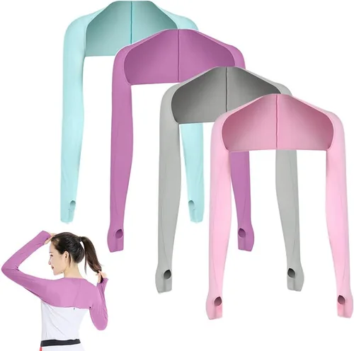 Miniatura 19 de 4 fundas de chal de enfriamiento con agujeros para los dedos, chal de enfriamiento para mujer, fundas de brazo anti UV, transpirables y cómodas