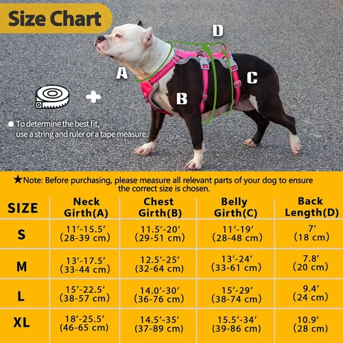 Miniatura 7 de Huntboo Arnés para perro a prueba de escape, arnés reflectante con mango acolchado, transpirable, duradero, chaleco ajustable para perros medianos