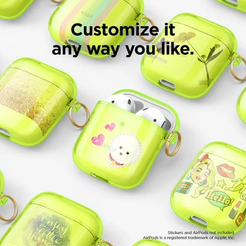 Miniatura 7 de Elago - Funda con llavero para audífonos AirPods 1 y 2 de Apple Amarillo Neón