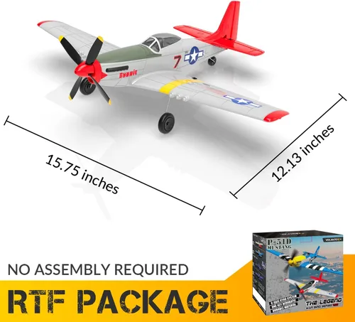 Miniatura 3 de VOLANTEXRC Avión RC, control remoto de 4 canales, avión de combate RTF con giroscopio de 6 ejes, 3 modos y acrobacias aéreas fáciles de volar, avión
