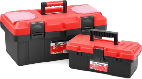 Miniatura 10 de MAXPOWER - Caja de herramientas pequeña de 14 pulgadas, con asa, bandeja extraíble con doble bloqueo de seguridad, caja de herramientas de plástico