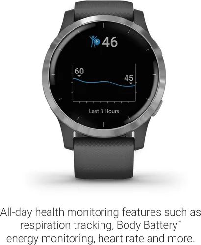 Miniatura 4 de Reloj inteligente Garmin 010-02174-01 vivoactive 4 con GPS, características de música, monitoreo de energía corporal, entrenamientos animados