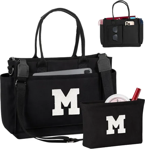 Miniatura 201 de Easter Basket Stuffers, Initial Tote Bag with Makeup Bag, Birthday Gifts for Women, Teen Girl Gifts Trendy Stuff