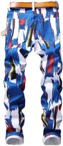Miniatura 107 de Enrica Pantalones vaqueros estampados casuales para hombre