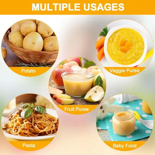 Miniatura 7 de Ricer de papas de 15 onzas, triturador de patatas de acero inoxidable resistente para puré de papas, con 3 discos intercambiables, herramienta