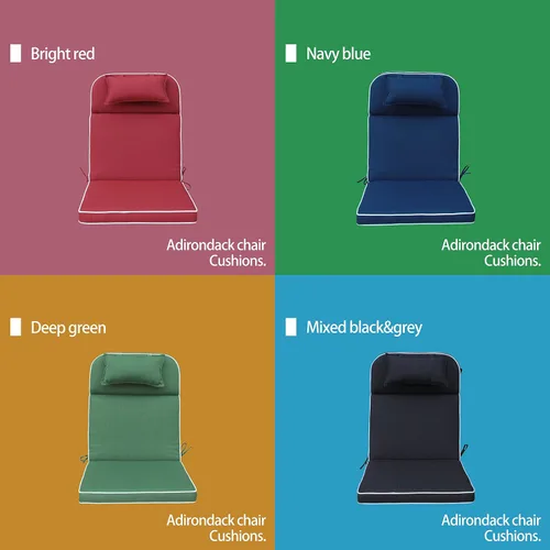 Miniatura 4 de Cojines de repuesto para sillas de respaldo alto para patio al aire libre, cojines para silla Adirondack con respaldo, juego de 2, olefina verde