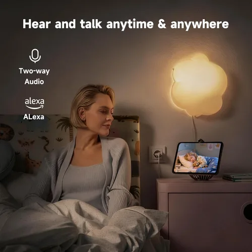Miniatura 7 de JAIOTlink Cámara de seguridad para interiores, cámaras de doble lente de 2 MP para seguridad en el hogar con zoom de 10 ×, monitor de mascota de 2.4