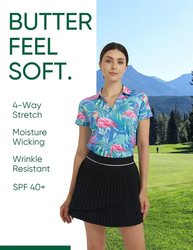 Miniatura 3 de Camisa de golf para mujer, polo de golf de secado rápido que absorbe la humedad para mujer