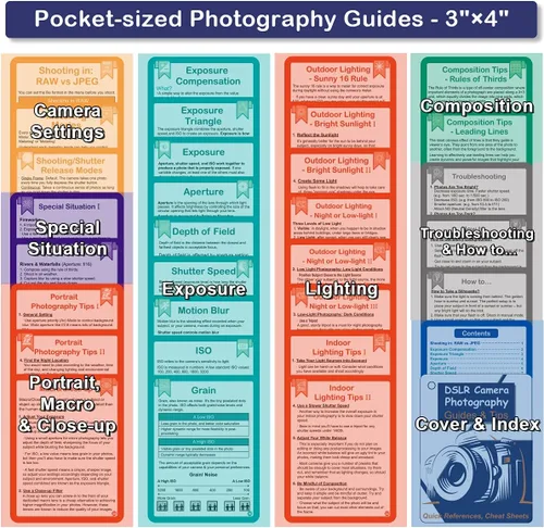 Miniatura 8 de Tarjetas de trucos para DSLR Accesorios de fotografía Tarjetas de guías y consejos para cámaras Canon Nikon Sony Regalos de fotografía para Tarjetas