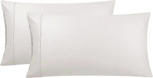 PiccoCasa Isabelline - Juego de 2 fundas de almohada de tamaño Queen, súper suaves con cierre de cremallera, fundas de almohada 100% algodón para