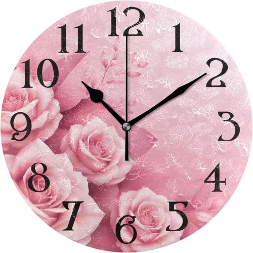 Miniatura 11 de Reloj de pared con mariposas moradas, silencioso, funciona con pilas, floral, sin tictac, decorativo, reloj analógico de cuarzo redondo de 9.5 A01