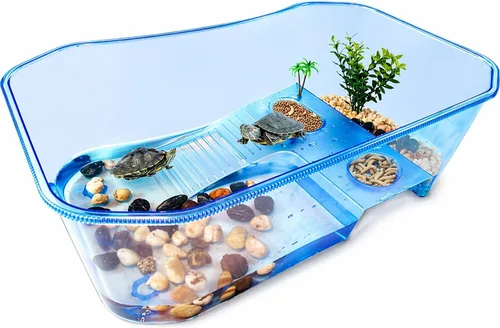 Rypet Tanque Acuario para Tortugas - Hábitat de Reptiles, Hábitat de Tortugas, Tanque de Acuario para Reptiles para Cangrejo de Río y Cangrejo Azul
