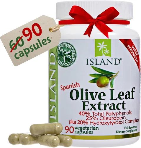 Extracto real de hoja de olivo europeo super fuerte, 25% oleuropein, 0,018 oz, 90 cápsulas, más complejo hidroxitirosol. Fuerza profesional por