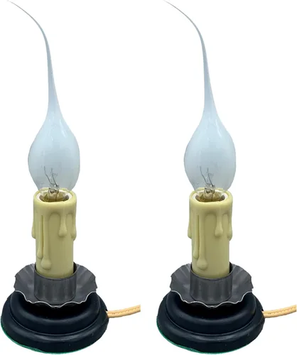 Miniatura 7 de Lámpara a vela Creative Hobbies® Rustic Country de 5 pulgadas, con interruptor de encendido/apagado, borde metálico, plug-in